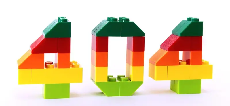 Erreur 404 en lego qui indique les erreurs à ne pas faire avec un brasero notamment