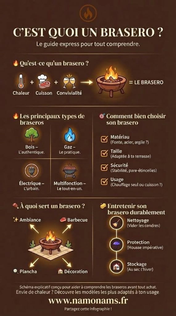 Une infographie sur la définition d'un brasero en générale
