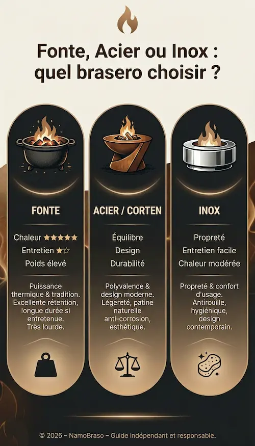 Types de brasero à choisir selon le style