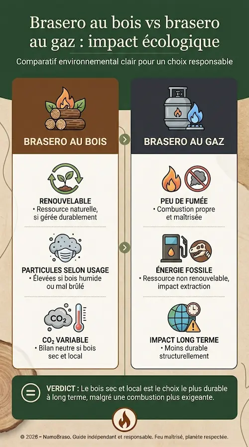 Infographie sur le braesro en bois vs le gaz
