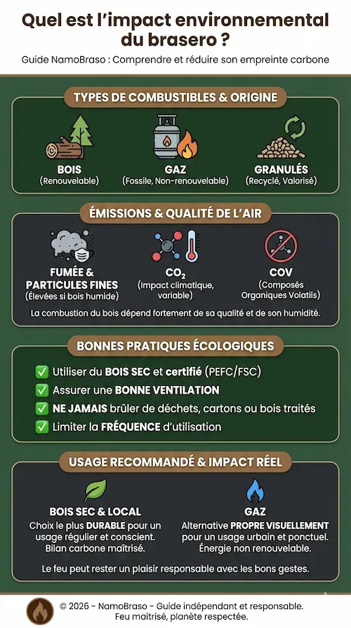 Infographie sur l'impact environnemental du brasero