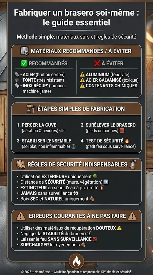 Infographie sur les braseros à faire soi-même